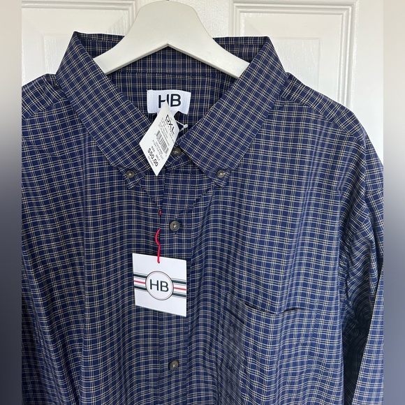 Harbor Bay 2XL Tall Button Plaid Mens Shirt - Picture 2 of 5